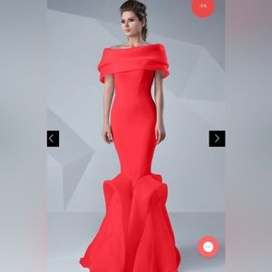 MNM Couture - Sleek Off-Shoulder Mermaid Dress G0620 × 1